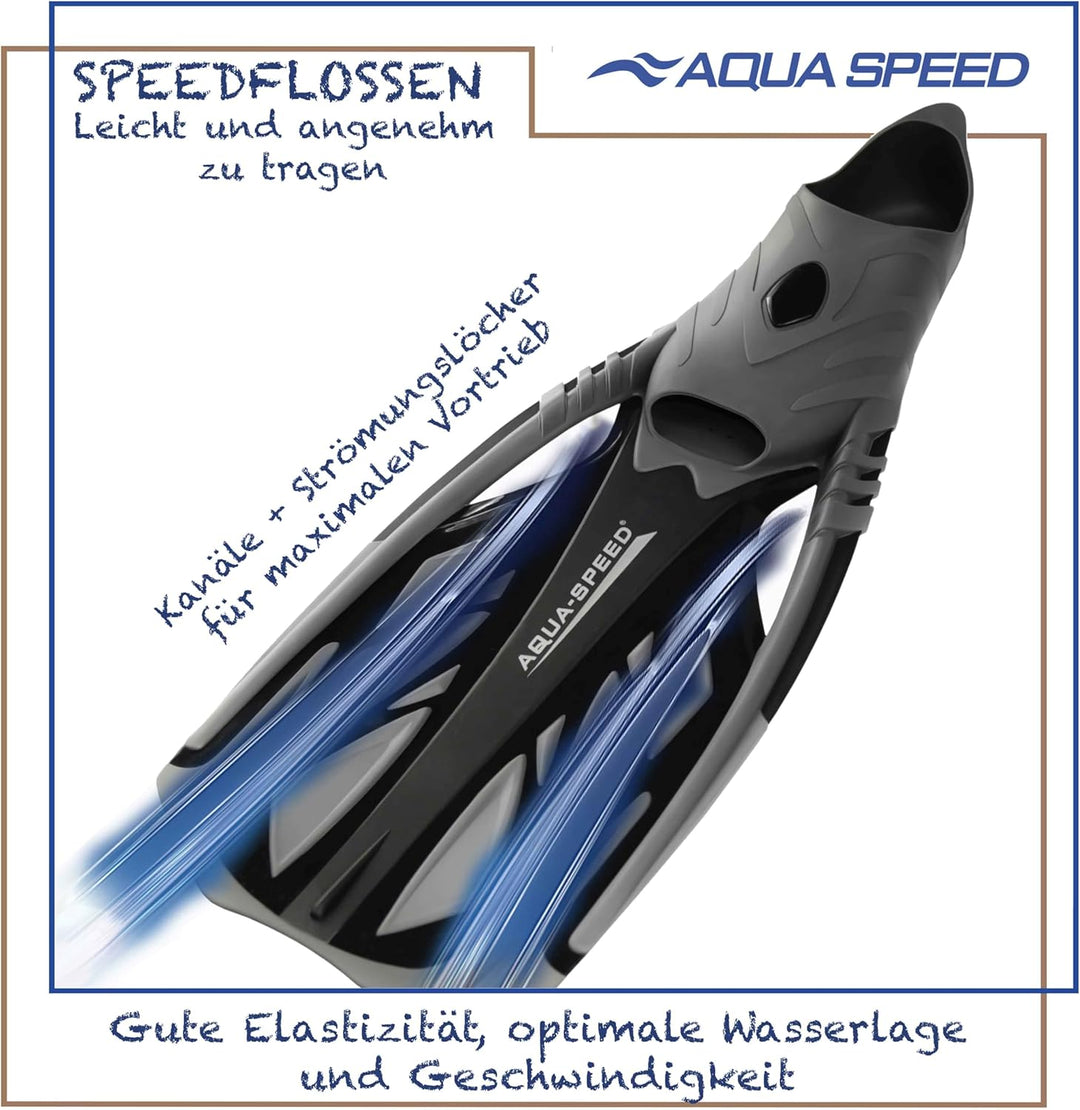Aqua Speed Schnorchelflossen lang Erwachsene I Taucherflossen für Damen & Herren I Flossen Schnorche