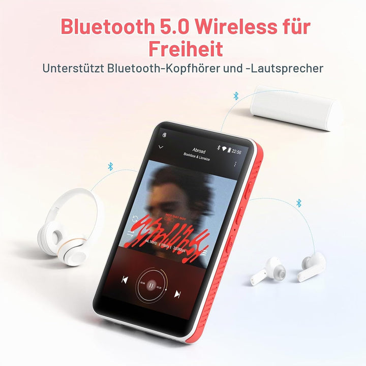 192GB MP3 Player mit Bluetooth und WiFi, tragbarer Spotify MP3-Player mit Android 13.0, RAM:4GB, Oil