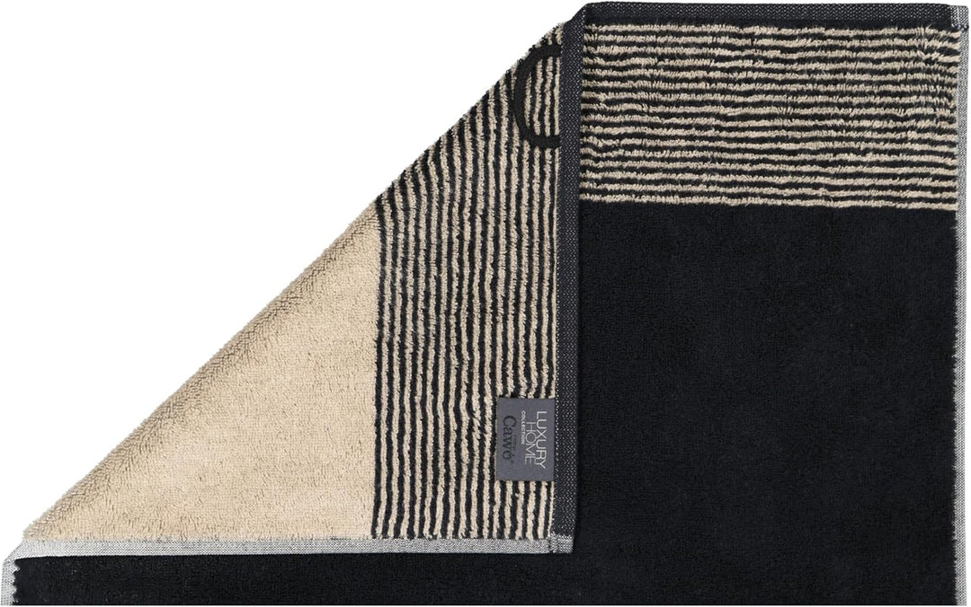 CAWÖ Home Handtücher Luxury Home Two-Tone 590 schwarz - 93 Duschtuch 80x150 cm, Duschtuch 80x150 cm