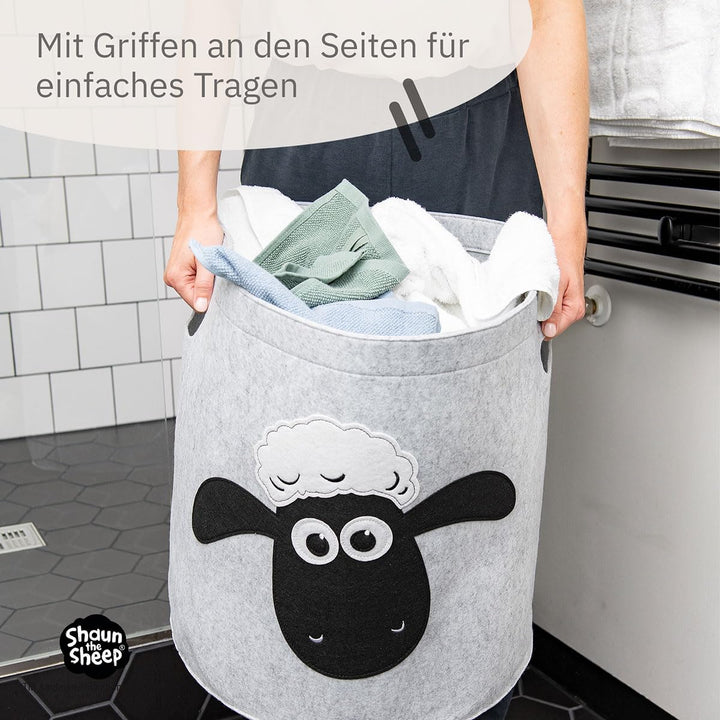 meets "Shaun das Schaf" Aufbewahrungskorb zusammenfaltbar für Kinder – ca. 43,5 x 46 cm Shaun Gesich