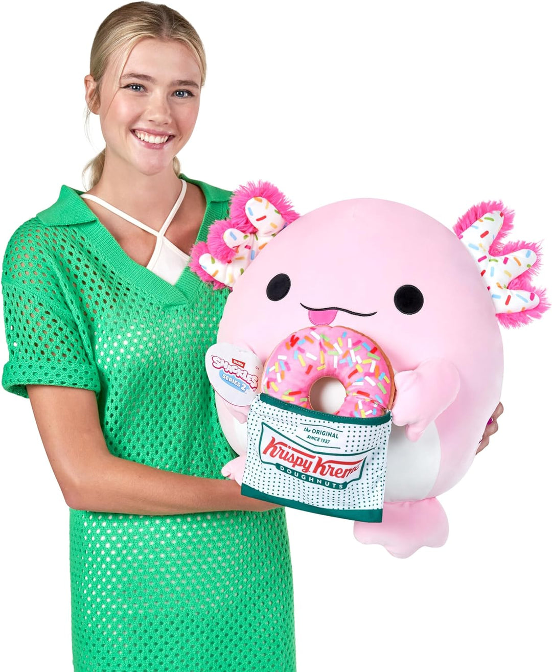 Snackles 77573M, Axolotl (Krispy Kreme), Series 2, 35 cm grosses Plüschspielzeug, Medium (35 cm) Med