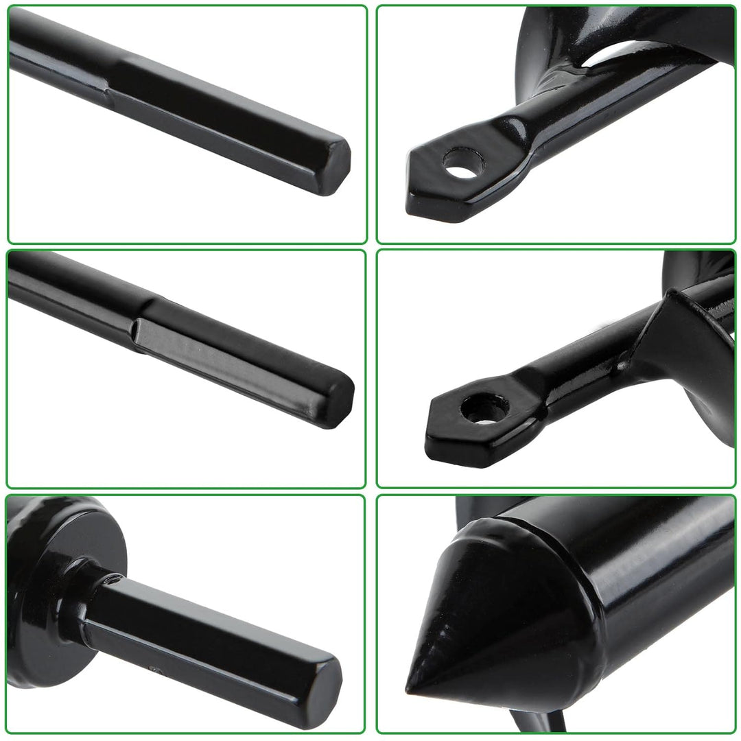 SENENQU 3 Stück Gartenbohrer Erdbohrer Ø80mm × 300mm + Ø40mm × 420mm + Ø40mm × 220mm Garten Erdbohre