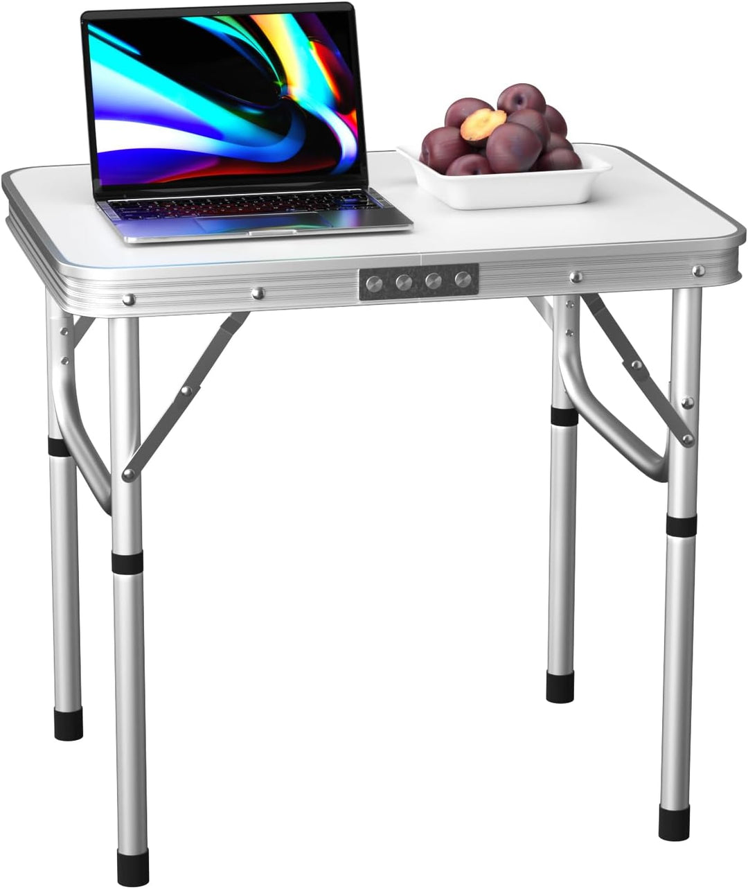 Bowose Klapptisch 60x45CM Aluminiumrahmen, Leichter Campingtisch höhenverstellbar, 20KG Belastung, t