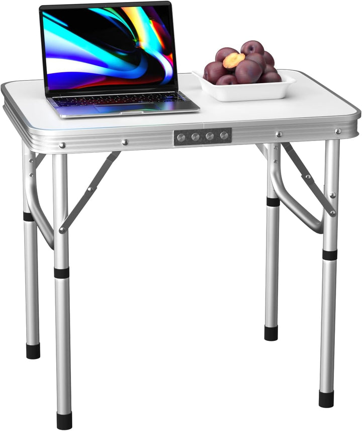 Bowose Klapptisch 60x45CM Aluminiumrahmen, Leichter Campingtisch höhenverstellbar, 20KG Belastung, t