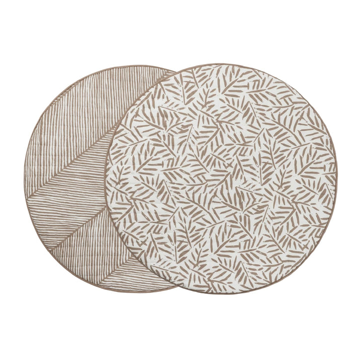 Toddlekind Krabbeldecke für Babys, Blattmuster, handgenäht, Baby-Spielmatte aus Bio-Baumwolle, 125 c