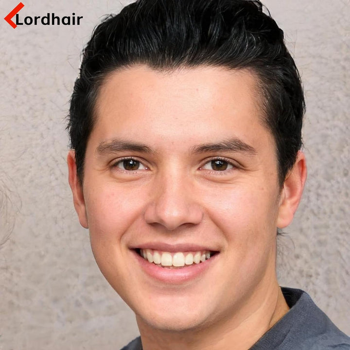 Lordhair Toupet Echthaar Männer,Perücke Männer,0,03 mm Dünne Leder Basis 20 * 25 CM Leichtes Haarers