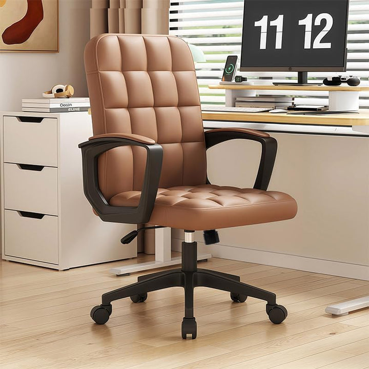 Leder Ergonomische Schreibtischstuhl-Bürostuhl, 360 ° Schwenk Mit Hoher Dichte, Höhepunkt, Höhe Eins