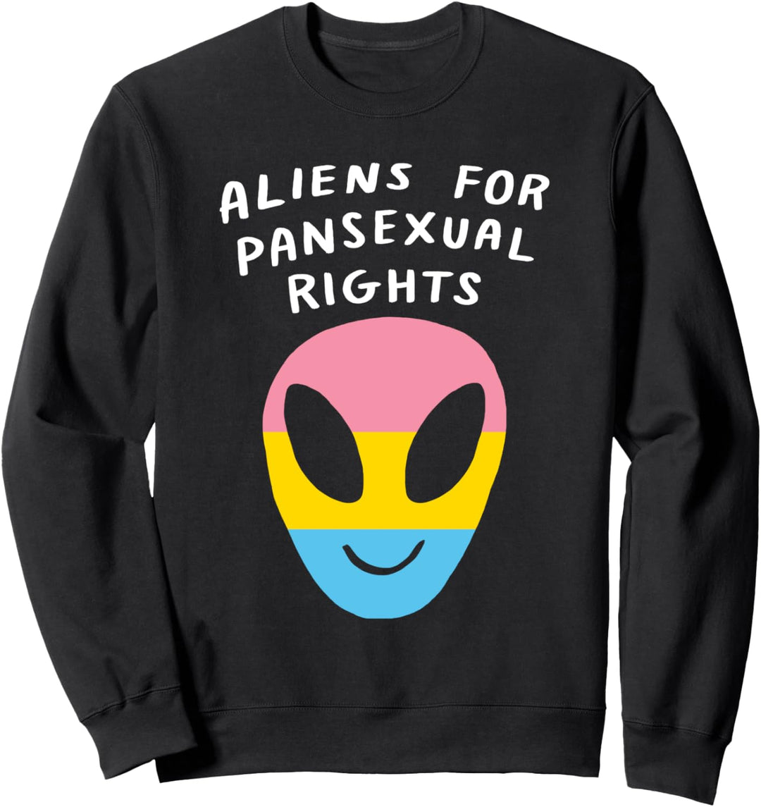 Aliens For Pansexual Rights LGBTQ Aesthetic Pride Flag Space Sweatshirt