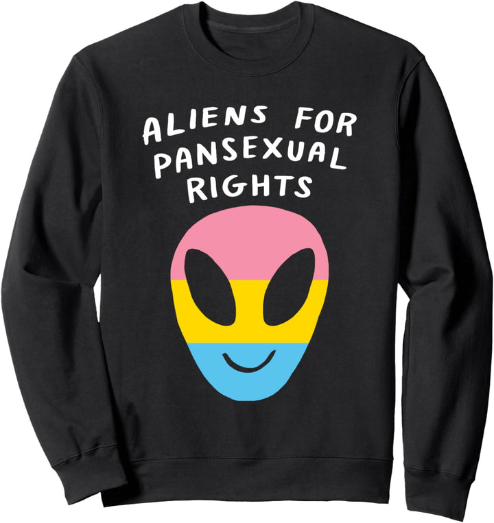 Aliens For Pansexual Rights LGBTQ Aesthetic Pride Flag Space Sweatshirt