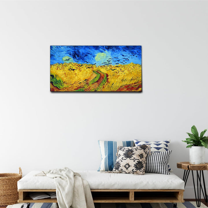 Giallobus - Gemälde - Vincent Van Gogh - Weizenfeld mit Krähenflügen - Leinwand - 100x50 - Bereit zu