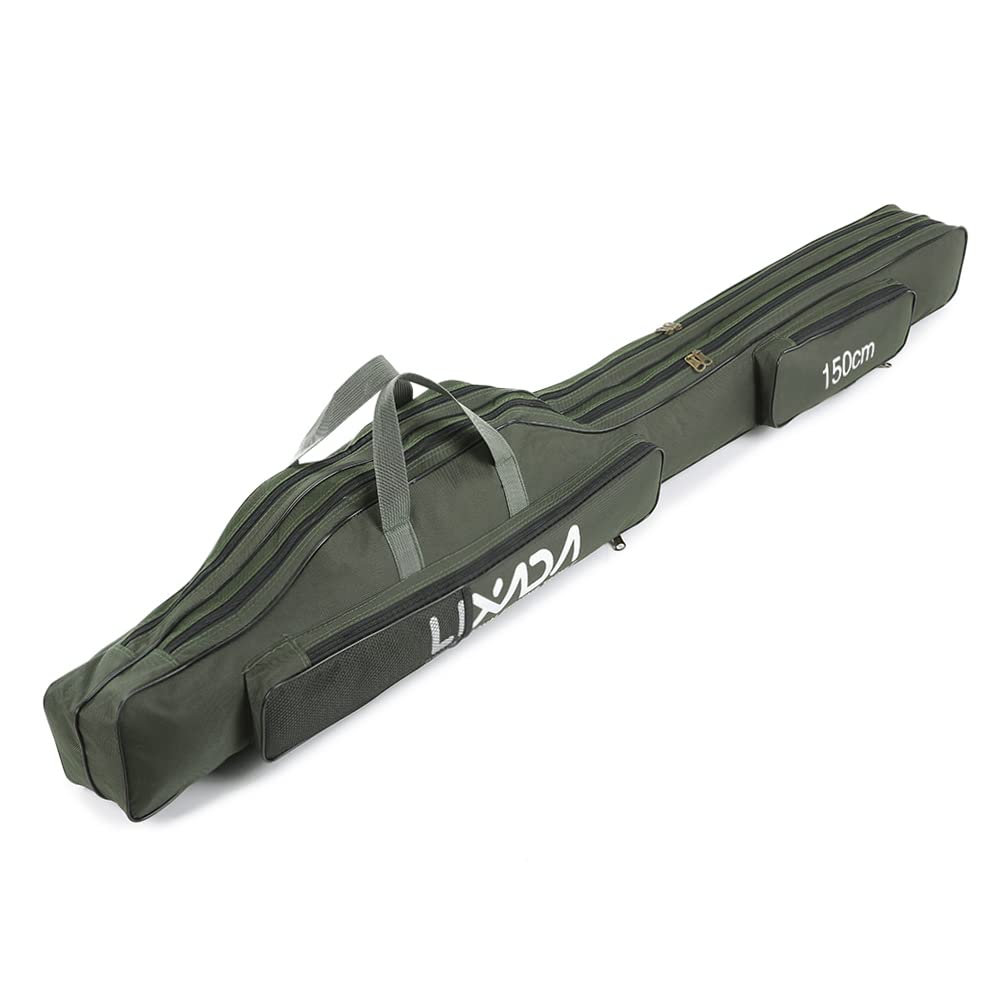 Lixada Tragbare Angeltasche, faltbar, Angelrutentasche, Outdoor-Angeltasche, 100 cm/130 cm/150 cm Gr