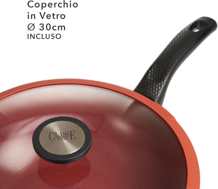 CLASSE ITALY, Linie Tuscany, Wok, 30 cm, natürliche Antihaftbeschichtung, 5 Schichten, hohe Festigke