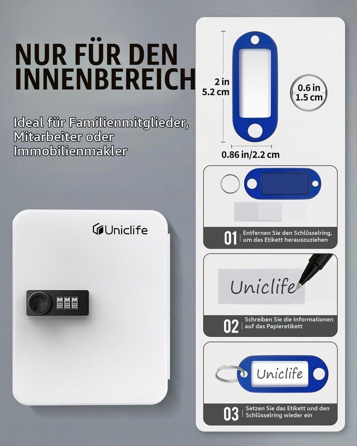 Uniclife 20 Position Schlüssel Kabinett mit Kombination Lock Resettable White Digital Security Stora