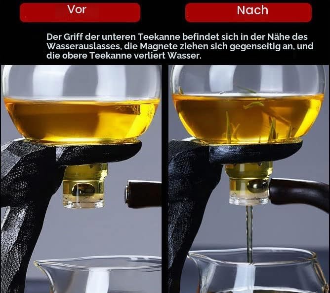 zalati Teekannen-Set mit magnetischer Unterseite und Schnittstelle, Glas-Teeservice für Zuhause, Küc