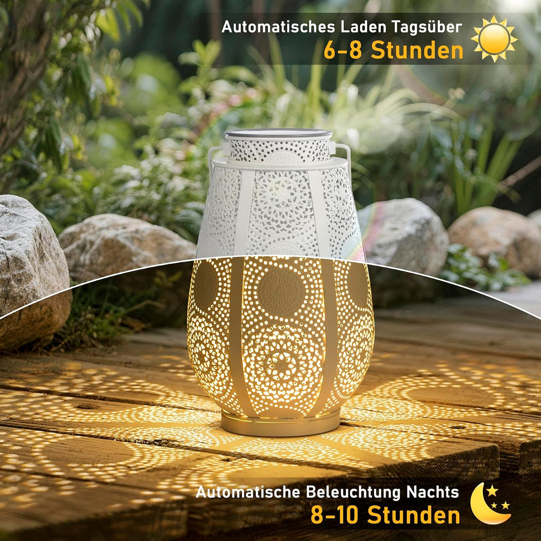 Bonsery 2 Stück Solarlaterne für Aussen Hängend/Stehend, Orientalische Solar Laternen IP65 Wasserdic