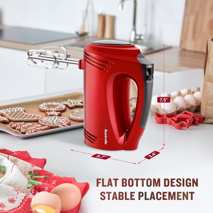Handmixer Elektrisch Handgehalten mit flachem Boden, tragbarer Mixer für Küchenbacken von Kuchen, kr