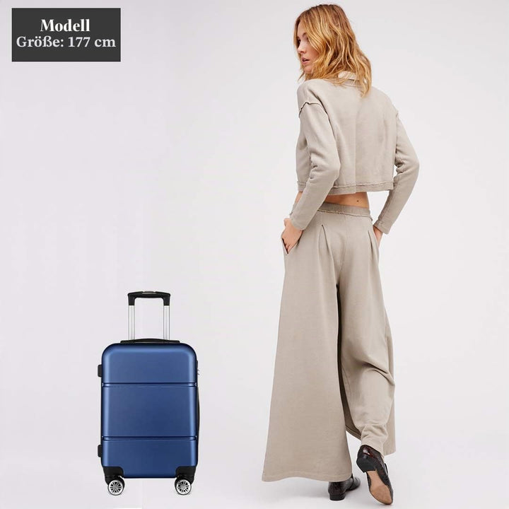 KONO Reisekoffer Handgepäck Koffer mit Rollen Hartschale Trolley 55x38x22cm 33 Liter Leichtgewicht A