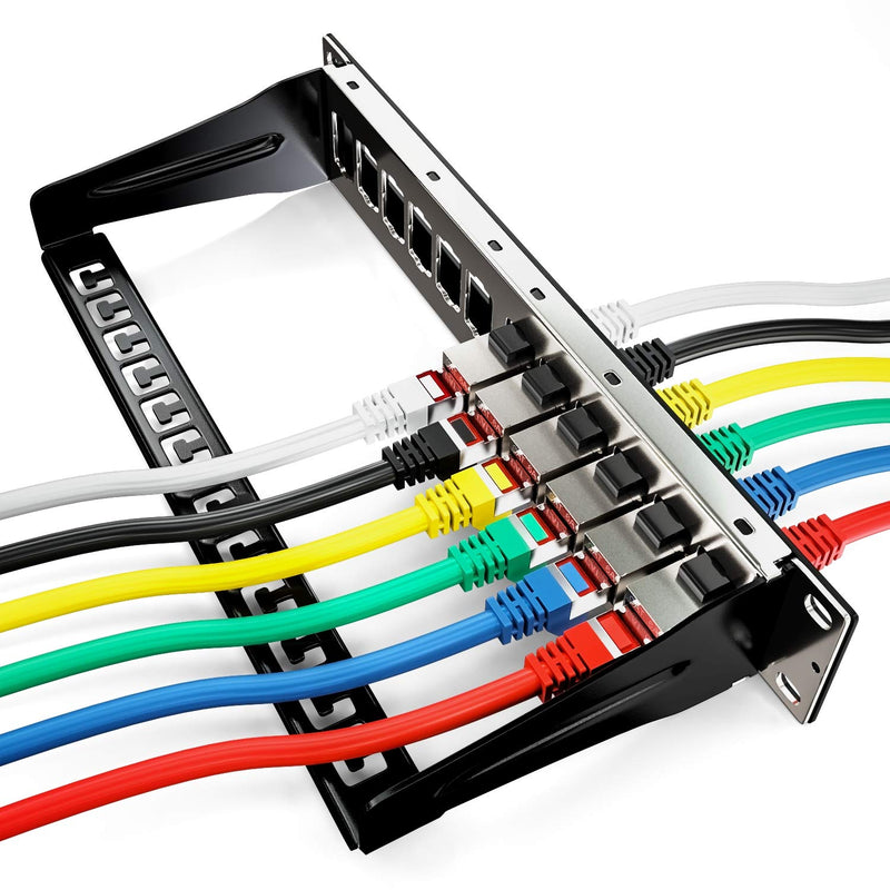 deleyCON 12x CAT6a Keystone Modul Patchkabel Kupplung Verbinder Geschirmt 2x RJ45 Buchse Netzwerk Pa