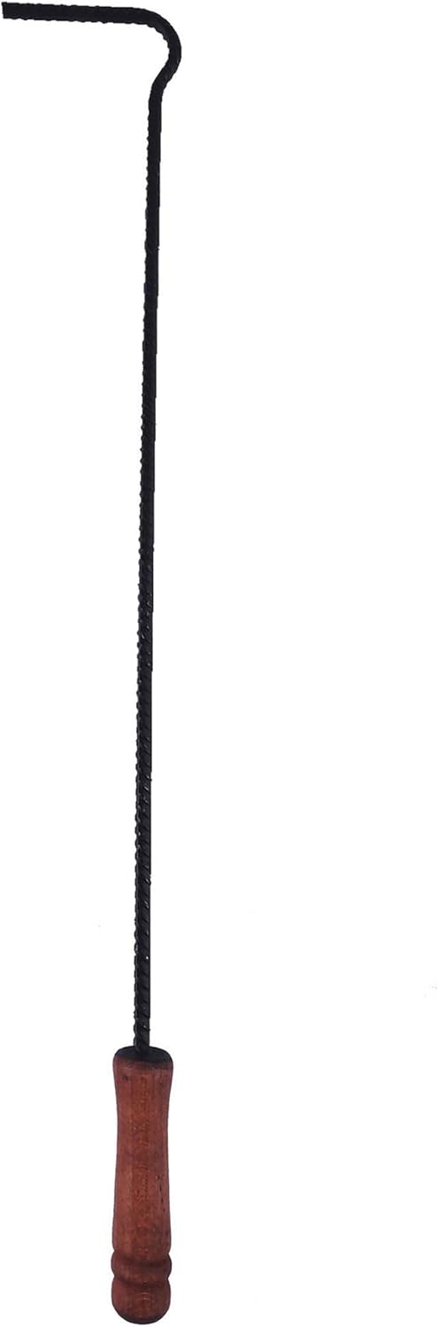 Feuerhaken mit Holzgriff 51 cm Schüreisen Schürhaken Glutkratzer Kaminzubehör Kaminbesteck Stocheise