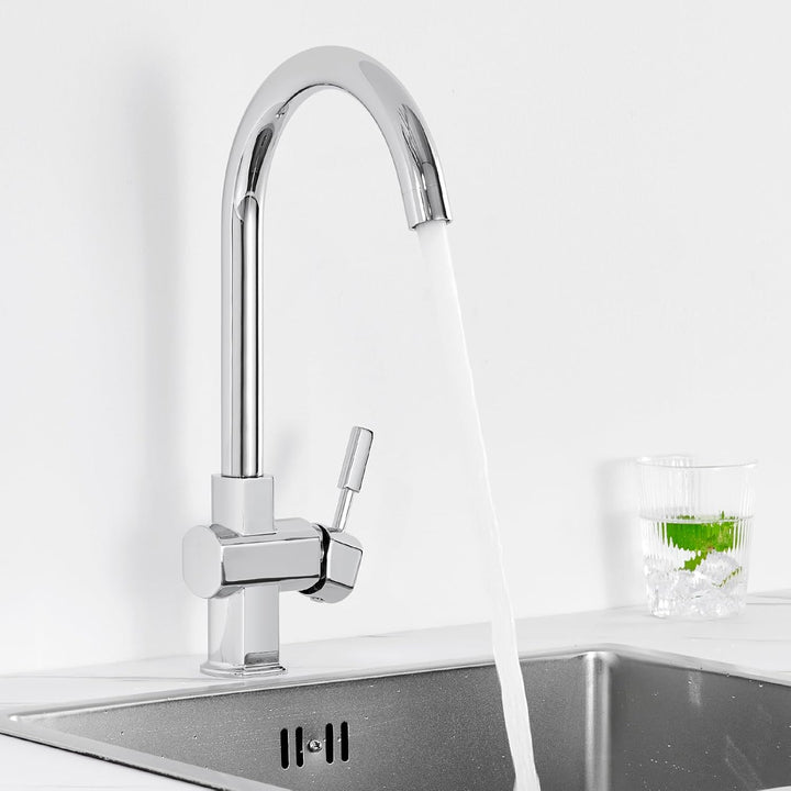 Auralum Küchenarmatur Spültischarmatur aus Edelstahl für Küche, Hochdruck wasserhahn küche mit 360°