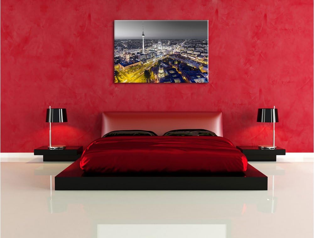 Pixxprint Berlin City Panorama B&W Detail, Format: 100x70 auf Leinwand, 100x70