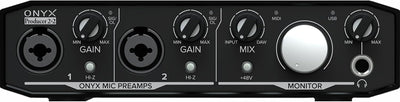 Mackie Audio-Schnittstelle, Onyx Producer 2X2 USB-Audio-Interface mit MIDI (Onyx Producer 2-2), Schw