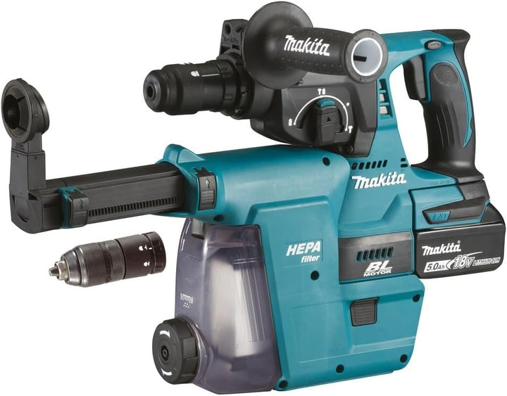 Makita Akku-Kombihammer Für SDS-PLUS 18 V / 5,0 Ah, 2 Akkus + Ladegerät Im MAKPAC Ladegerät im MAKPA