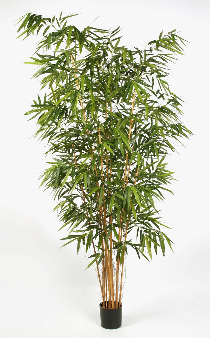 artplants.de Künstlicher XL Bambus FUDO, 1885 grosse Blätter, grün, 300cm - Kunst Bambus - Deko Pfla
