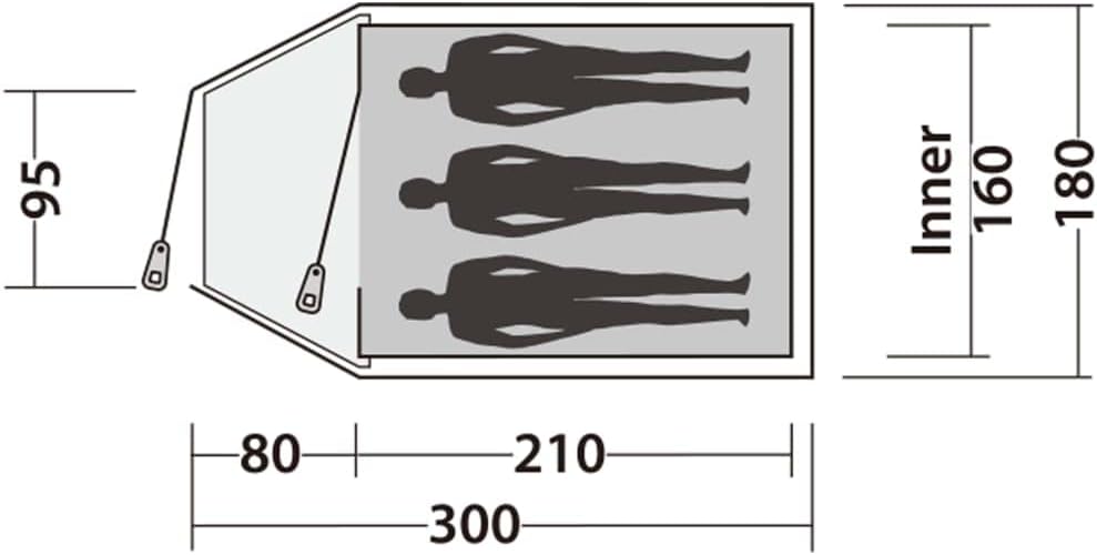 Easy Camp Quasar 300 Zelt, Grün, 180 x 300 cm