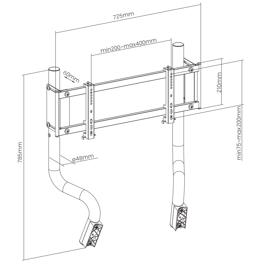 OPLITE - Bildschirm Stütze für GTR Racing Cockpit Monitor Stand, Monitor Stand