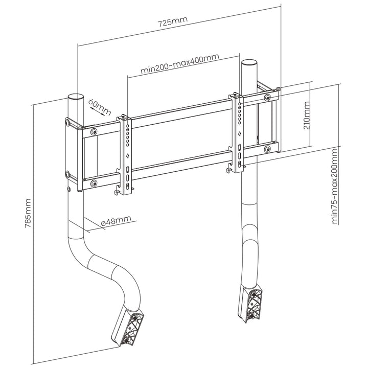 OPLITE - Bildschirm Stütze für GTR Racing Cockpit Monitor Stand, Monitor Stand