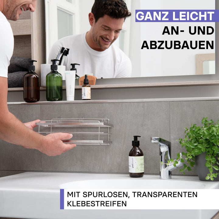 KINCMAX 2X Duschablage ohne Bohren - Edelstahl Badezimmer Organizer - Duschregal ohne Bohren - Badac