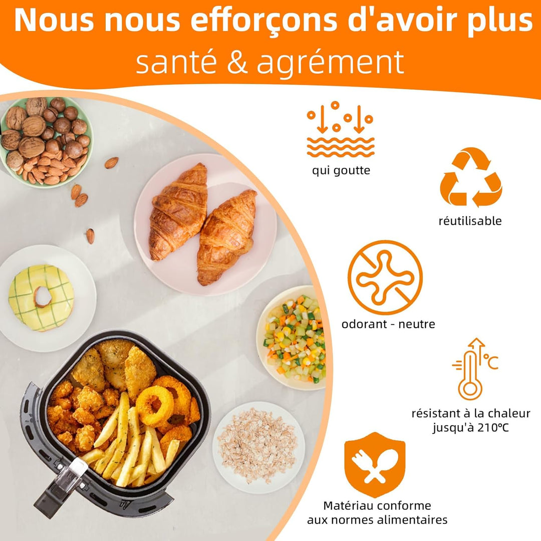 2 Stück Airfryer Silikonform für Philips Essential 4,1L (HD9252, HD9200, HD9255), Zubehör Wiederverw
