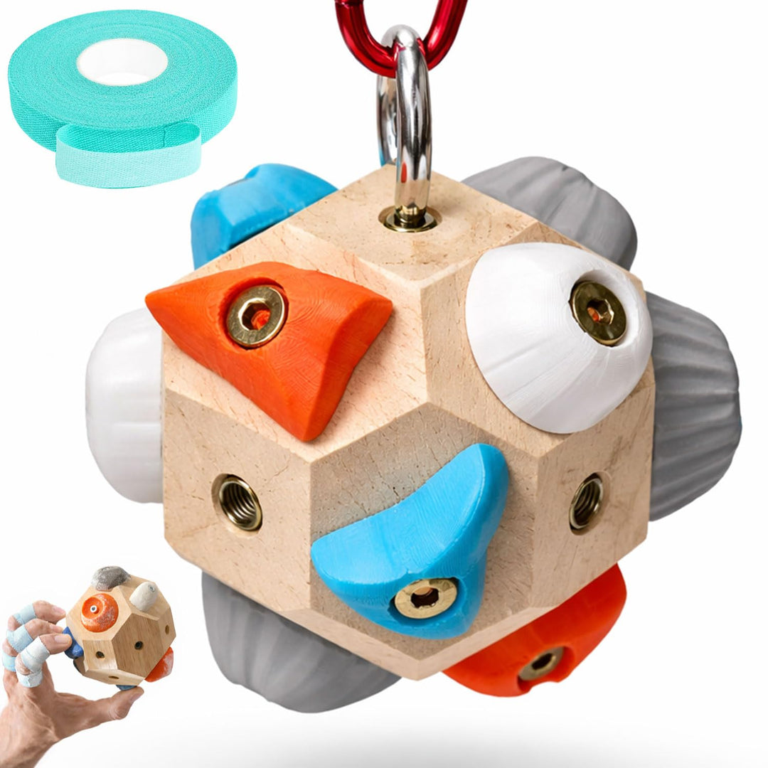 Handgefertigter Kletterblock aus Massivholz, Fingertrainer für Griffkraft mit Individuellen Routen,