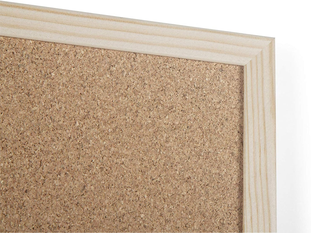 BoardsPlus Korktafel, 90 x 60 cm, Kiefer Holzrahmen, Naturkork Pinnwand, 5 Grössen wählbar, 90 x 60