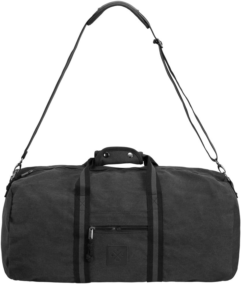Canvas Barrel Bag - Sporttasche, 45 Liter, Duffel Bag Tasche mit Echt-Leder Veredelung (Manufaktur13
