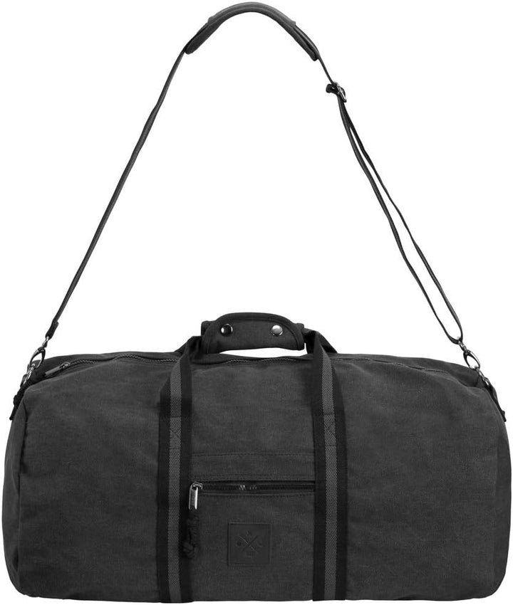 Canvas Barrel Bag - Sporttasche, 45 Liter, Duffel Bag Tasche mit Echt-Leder Veredelung (Manufaktur13