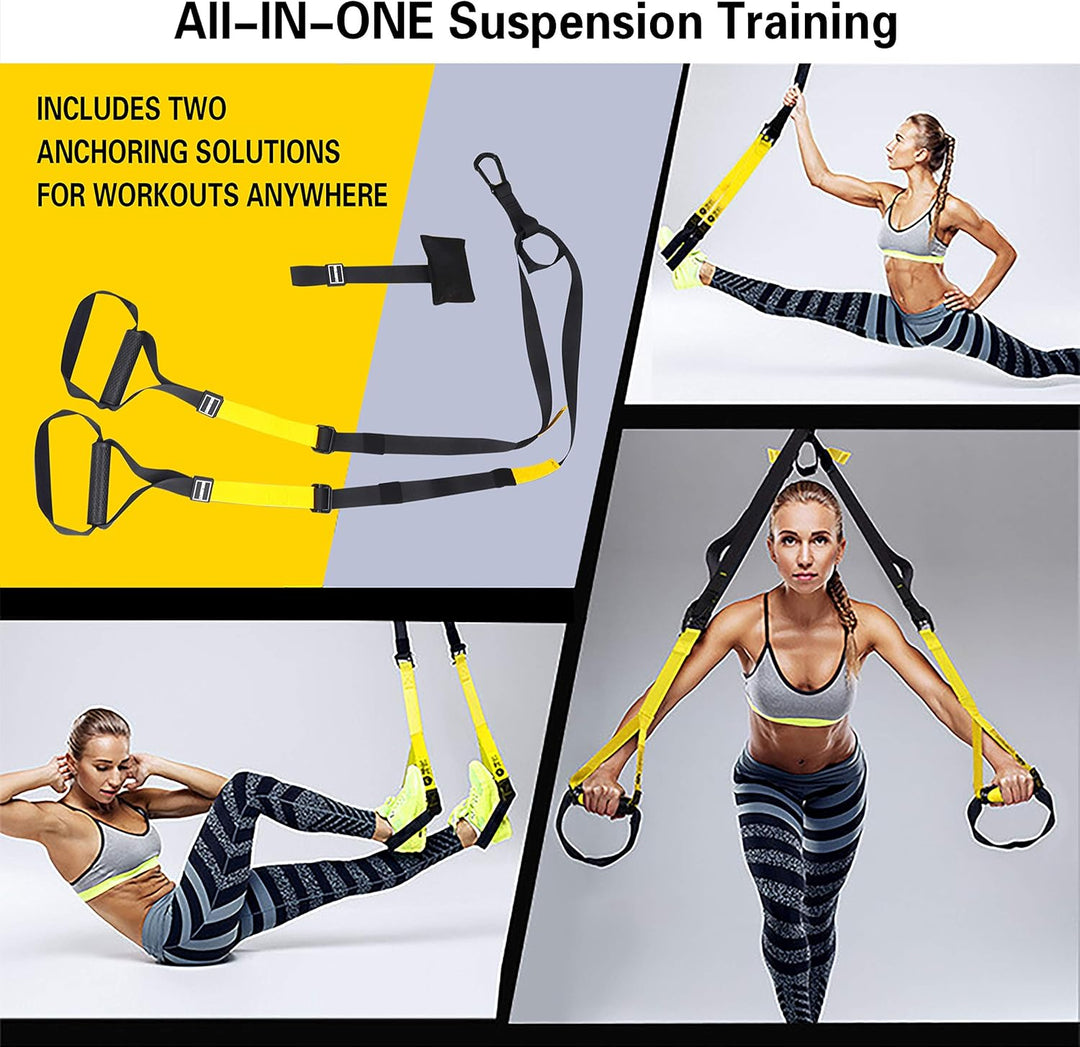 HAKENO Klimmzugstange Türrahmen - Stark belastbare Pull up bar [bis 200 KG]- Inklusive Schlingentrai