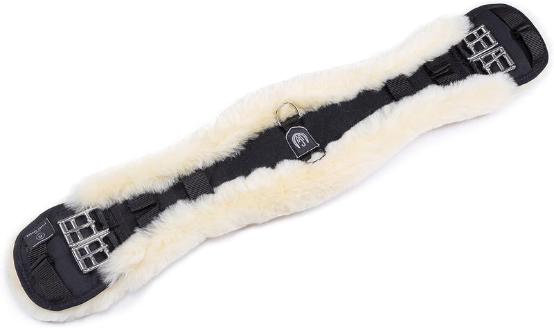 CHRIST Lammfell Sattelgurt/Konturgurt Dressur, anthrazit 65 cm schwarz-natur, 65 cm schwarz-natur
