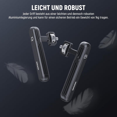 NEEWER 2PACK drehbarer Seitengriff/oberer Griff für Handy Video Rig Filmausrüstung, Aluminiumgriffe