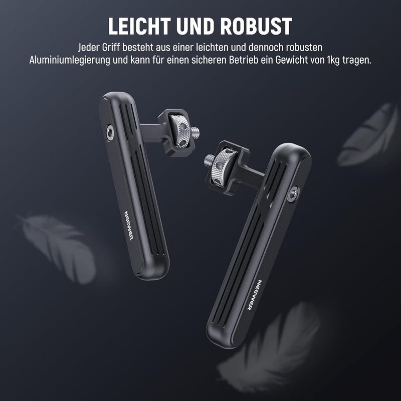 NEEWER 2PACK drehbarer Seitengriff/oberer Griff für Handy Video Rig Filmausrüstung, Aluminiumgriffe