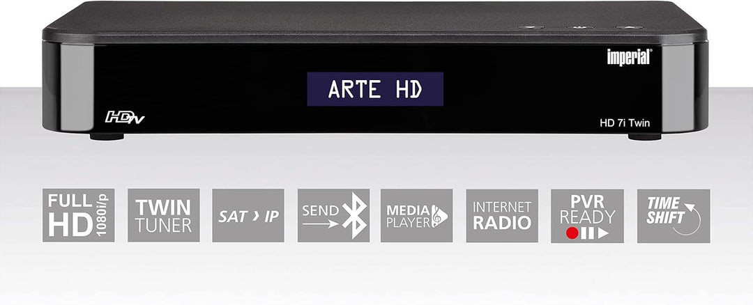 IMPERIAL HD 7i Twin – HD Twin Sat-Receiver (2 Empfänger, SAT>IP, Bluetooth, alphanumerisches Display