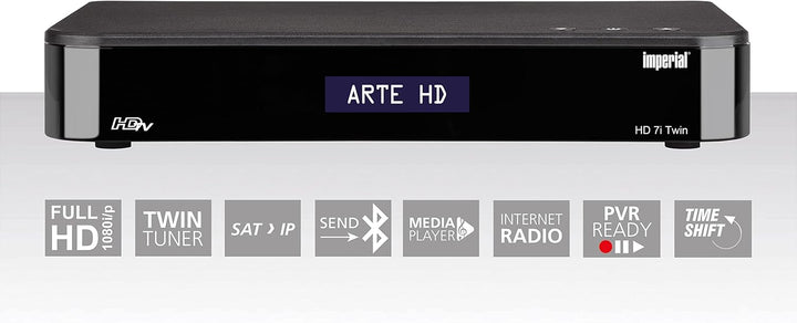 IMPERIAL HD 7i Twin – HD Twin Sat-Receiver (2 Empfänger, SAT>IP, Bluetooth, alphanumerisches Display