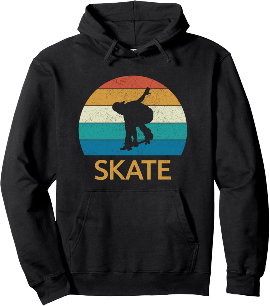 Vintage Skateboard Skateboarder mit dem Wort SKATE Pullover Hoodie