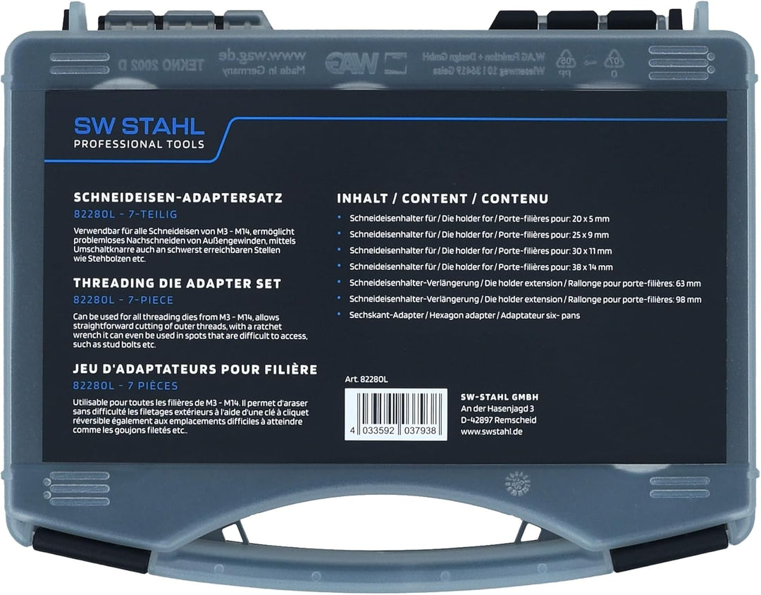 SW-Stahl 82280L Schneideisenhalter Verlängerungssatz 7 teilig M3-M14 (20-38 mm Dur.)