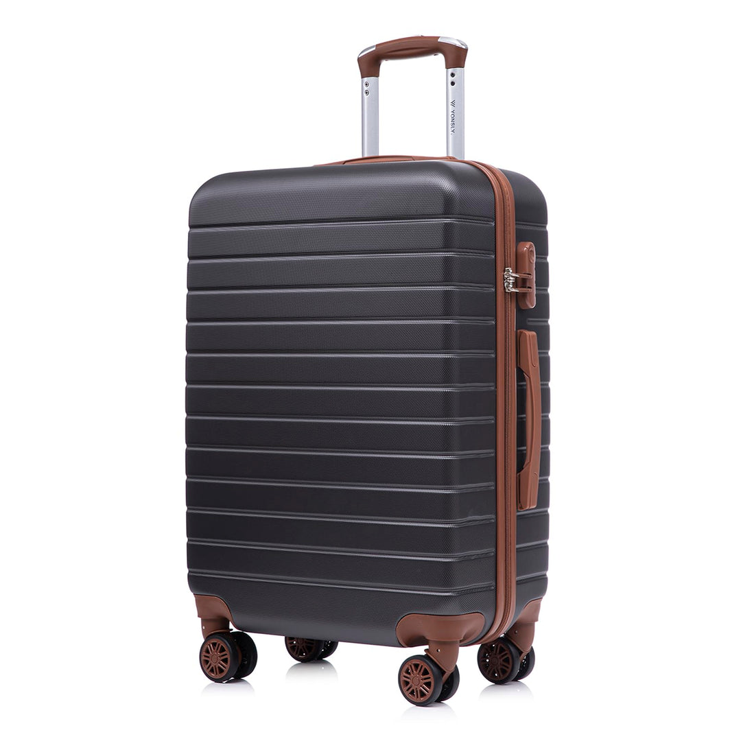Reisekoffer Trolley Rollkoffer Handgepäck Set, Hartschalenreisekoffer Koffer Suitcase mit 4 Rollen 3