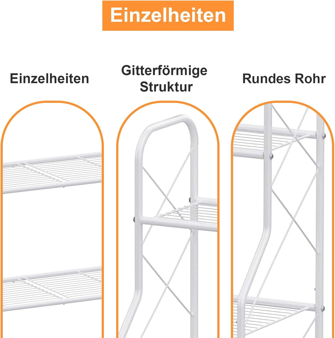 Bomclap Pflanzenregal Blumenregal Metall, 3 Stufen Pflanzenständer Blumentopf Topfhalter für Outdoor