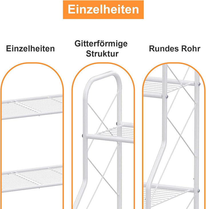 Bomclap Pflanzenregal Blumenregal Metall, 3 Stufen Pflanzenständer Blumentopf Topfhalter für Outdoor