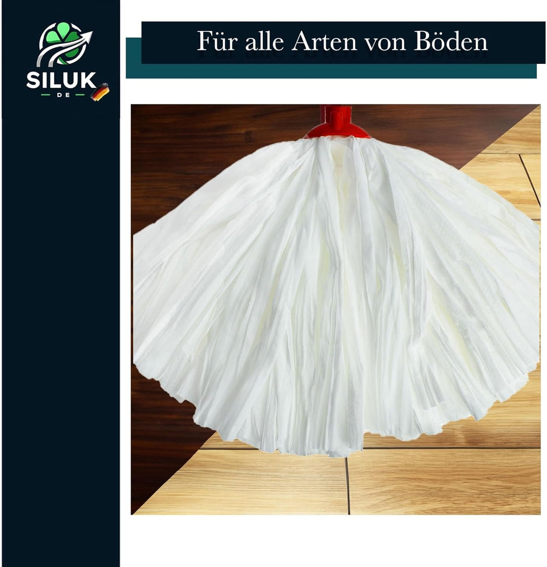6 x Ersatzkopf für Leifheit Classic Mopp für Alle Flecken Entfernen Boden (Spunlace), Spunlace