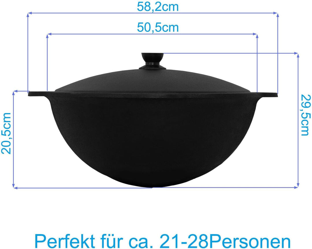 Ø49cm Uchag 2mm stahl Utschak mit Adapter-Ringe 22L Kazan rund Kasan Utschag Feldküche Feuerstelle C
